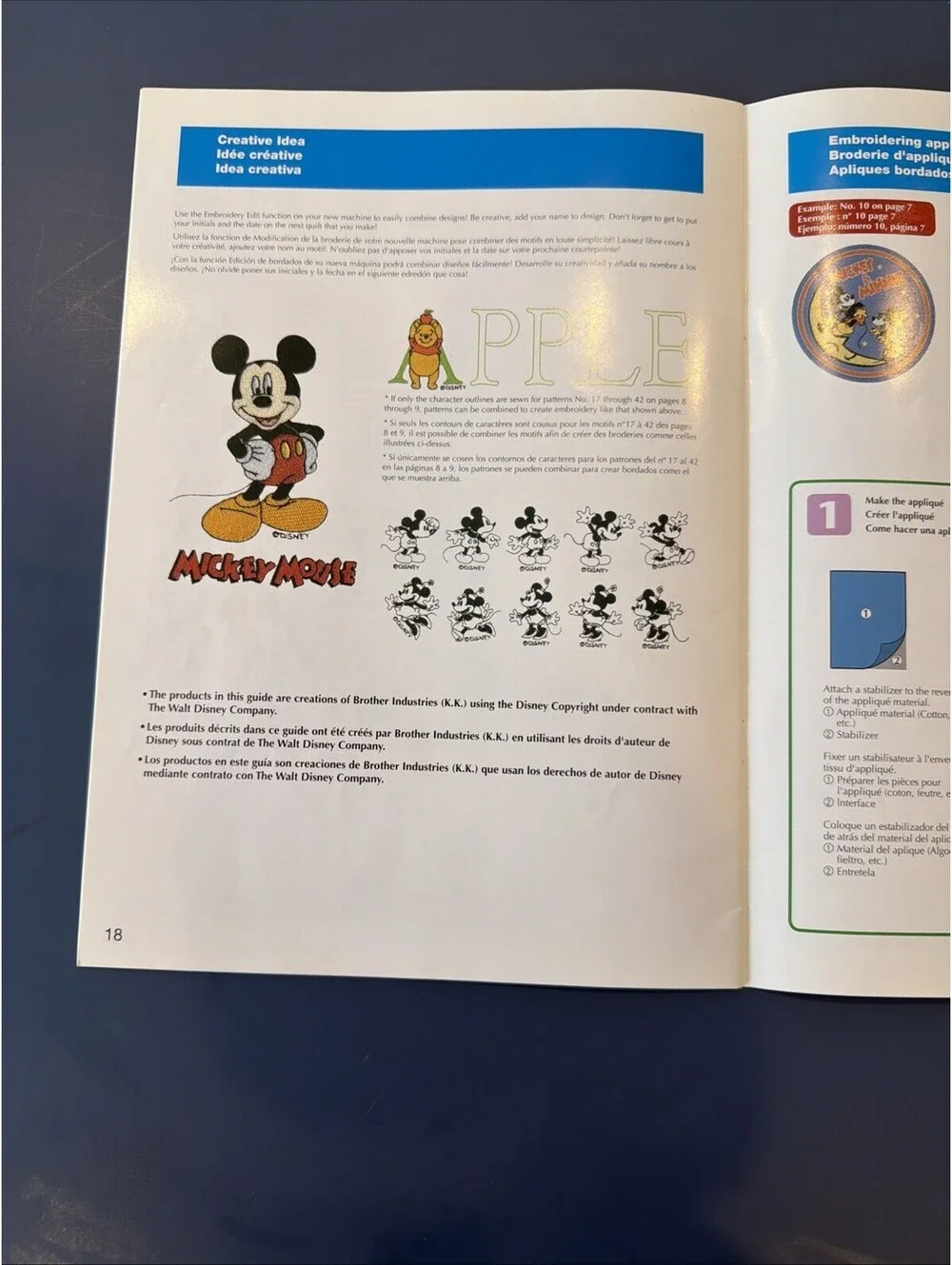 Brother Innovis Embroider Disney Design Guide Booklet